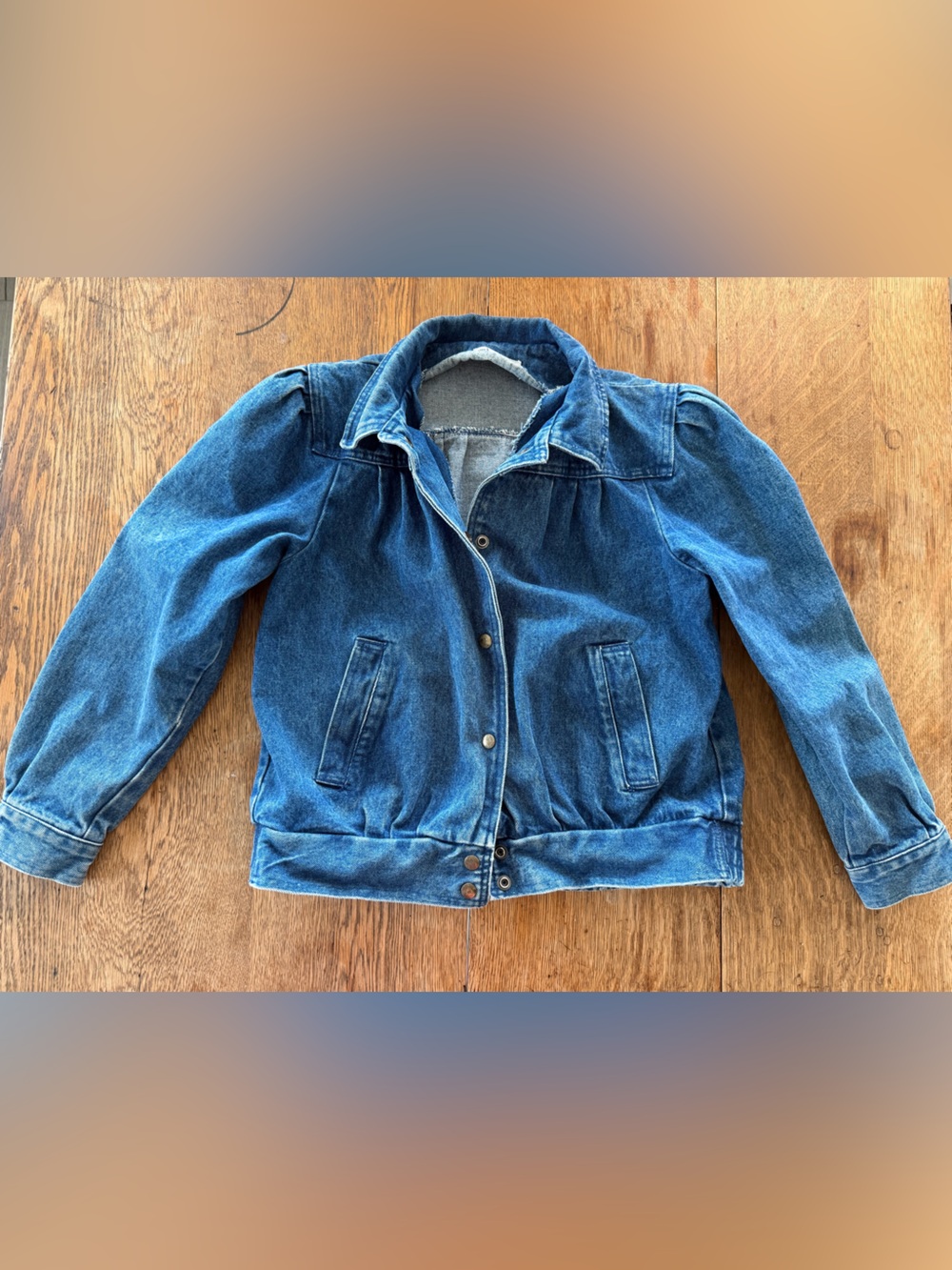 VINTAGE The Jack Set Denim Jean Jacket Snap Buttons Blue